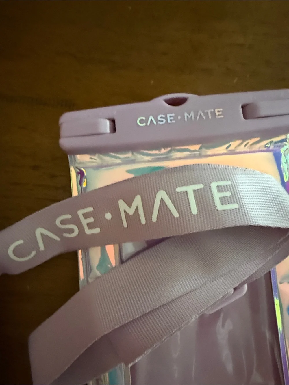 case-mate Iridescent soap bubble Lilac Waterproof Phone Pouch with Lilac Strap